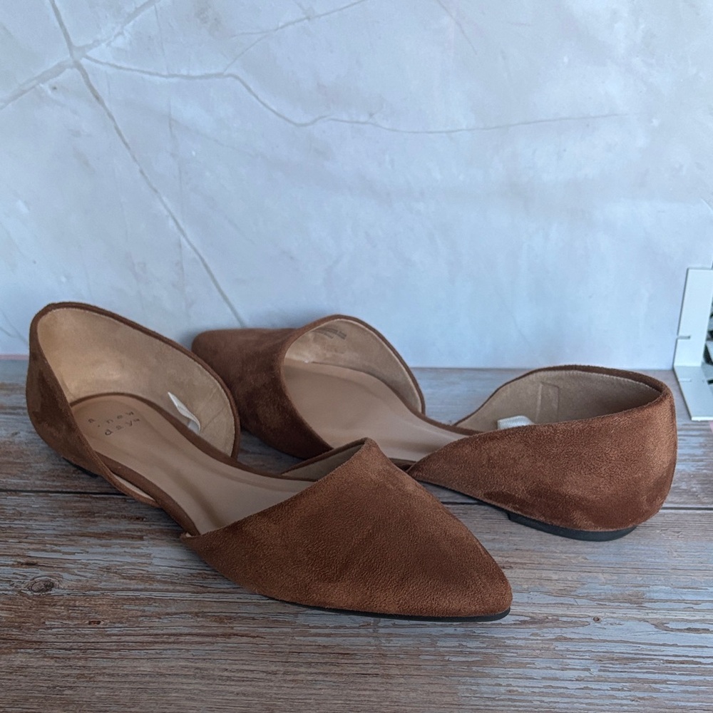 Cognac Suede Flats